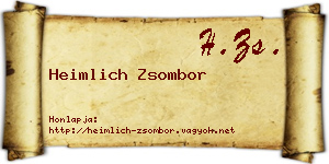 Heimlich Zsombor névjegykártya